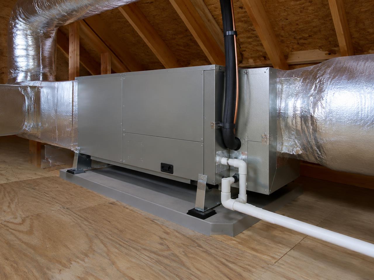 Clean finished HVAC installation at a Mesa AZ home